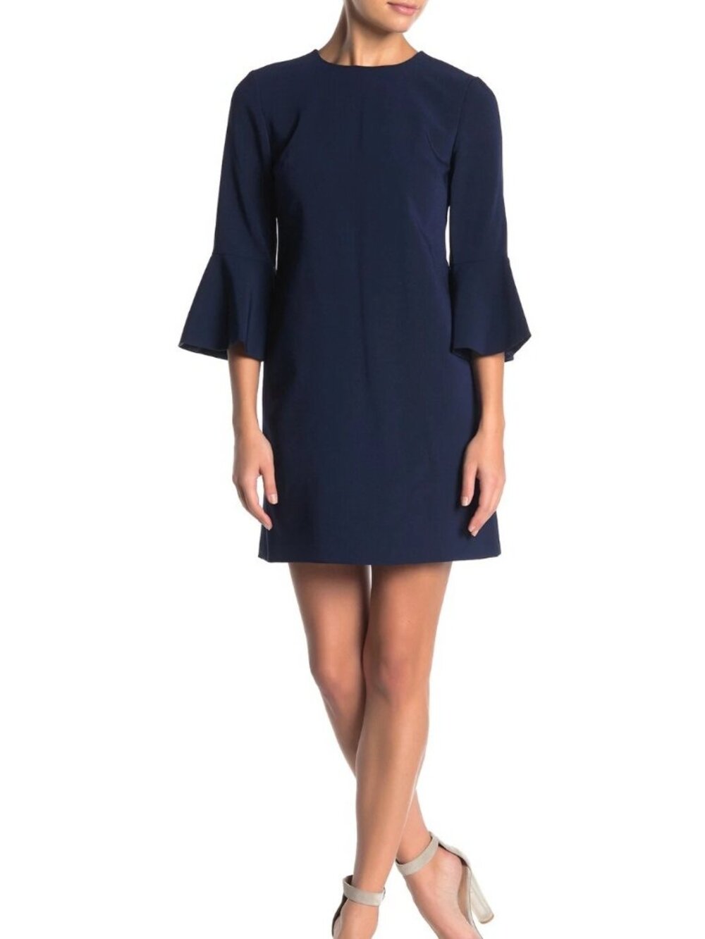Alice + Olivia Thym Bell Sleeve Dress Navy Sapphire Size 12 Party Wedding Office